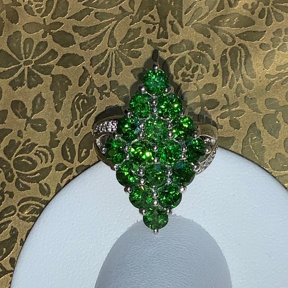 Genuine Russian Diopside & Zircon Ring 4.71 Cts - Picture 5 of 8